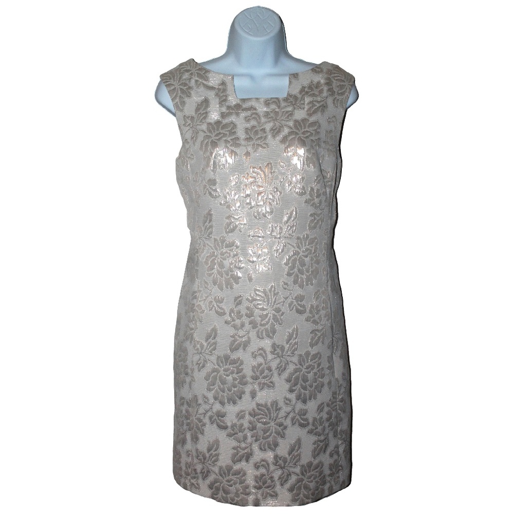 NWOT Jones Wear Metallic Jacquard Dress